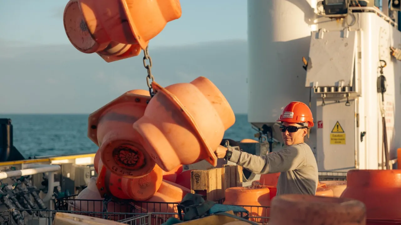 Equipment being prepared on back deck